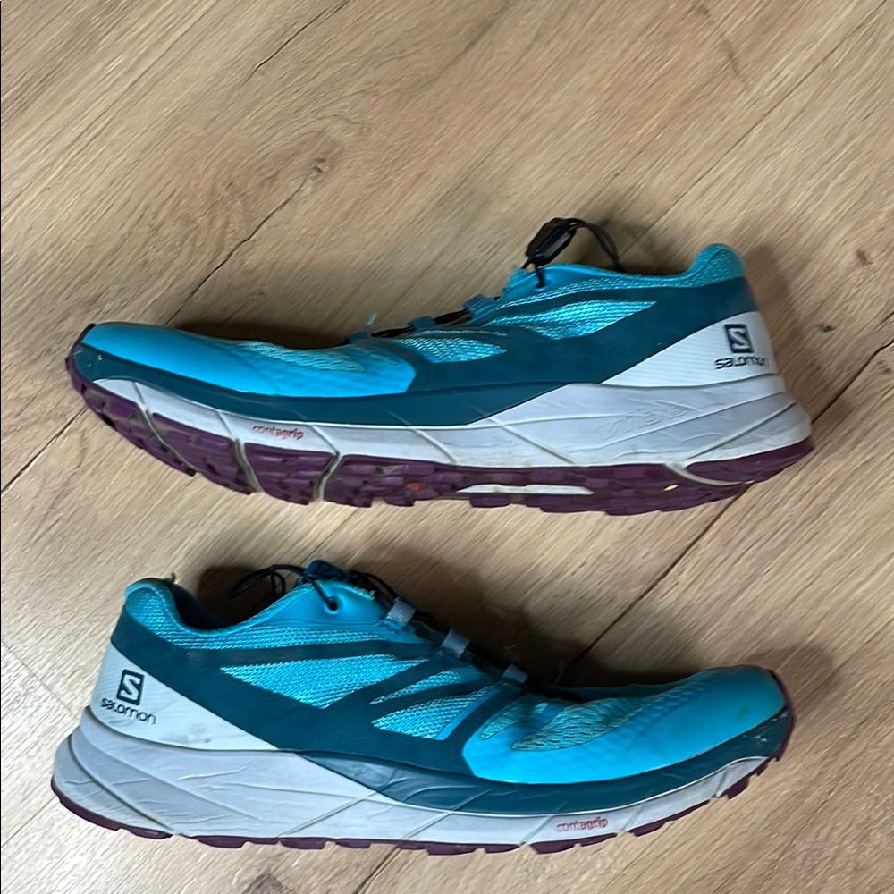 Salomon Women's Sense Ride 2 Trail Running Athletic Shoes. Blue, Purple.‎ Size 9
